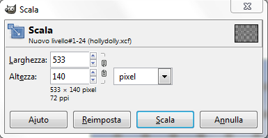 Lo strumento per scalare i livelli in Gimp