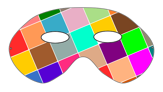 La maschera colorata disegnata con Inkscape