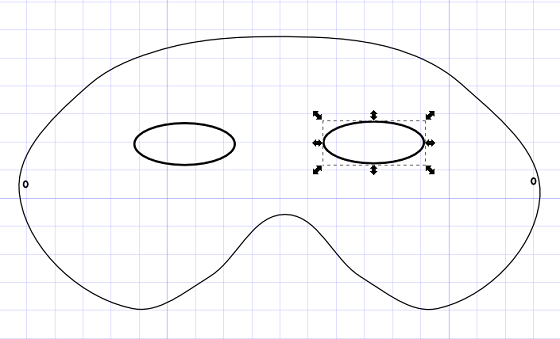 Gli occhi disegnati con Crea ellissi