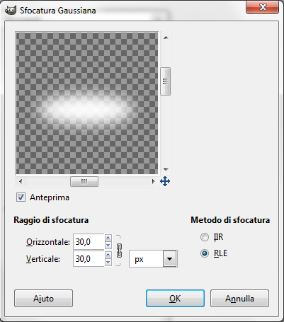 La sfocatura gaussiana in Gimp