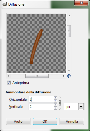 Il filtro Diffusione in Gimp