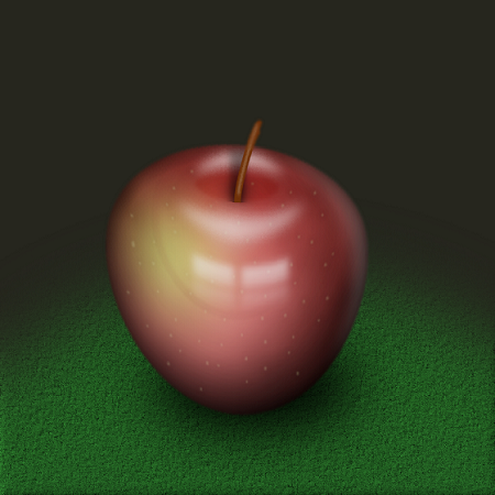 La mela rossa realizzata con Gimp