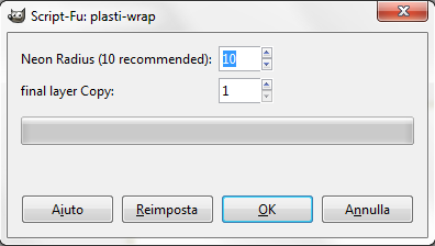 Il filtro per l'effetto plastica in GImp