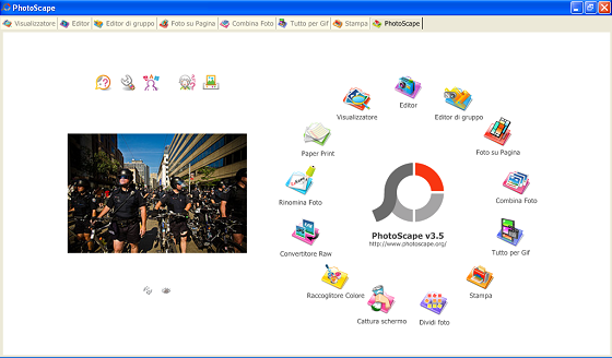 L'interfaccia di Photoscape