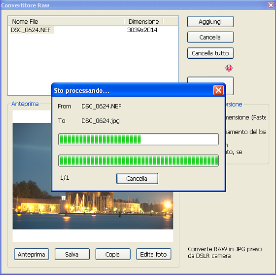 La conversione dei RAW con Photoscape
