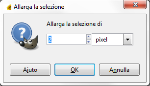 Il comando per allargare la selezione in Gimp