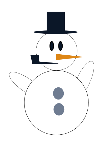 Il pupazzo di neve disegnato con Inkscape