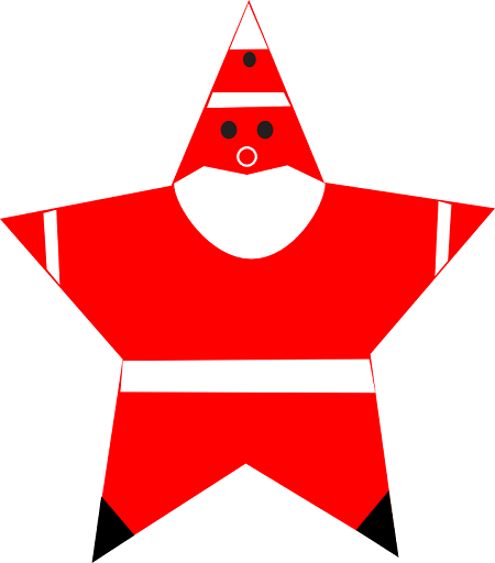 La stella a forma di Babbo Natale realizzata con Inkscape