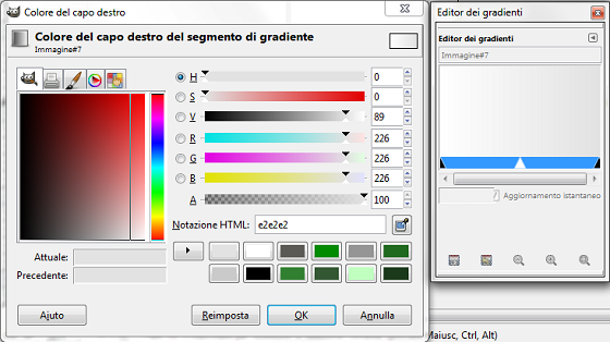 L'Editor di gradiente in GImp