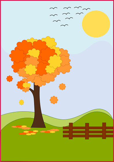 Il paesaggio autunnale disegnato con Inkscape