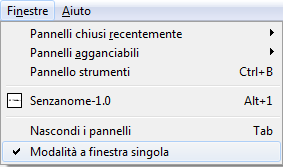L'opzione Finestra singola