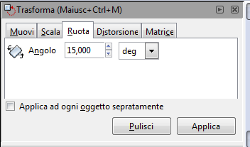 Ruotiamo l'oggetto