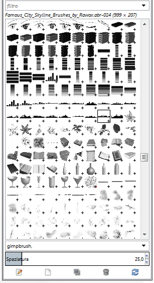 La scelta del pennello in Gimp