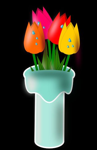 Il vaso di fiori disegnato con Inkscape