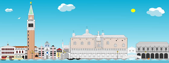 Una veduta stilizzata di piazza San Marco