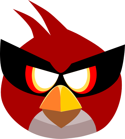 La maschera di Red bird realizzata con Inkscape