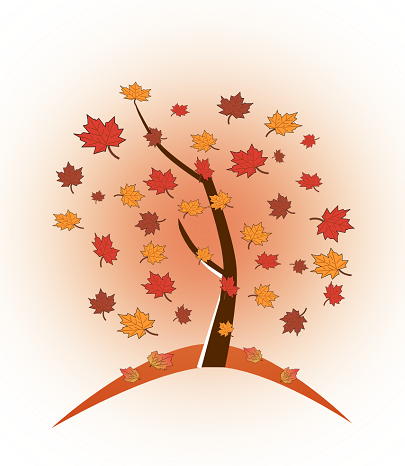 L'albero autunnale realizzato con Inkscape