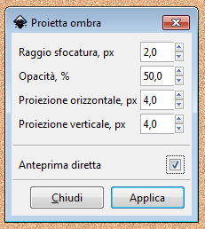 Il filtro Proietta ombra in Inkscape