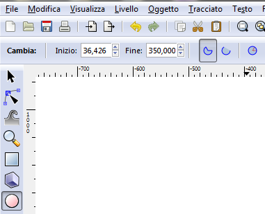 La barra contestuale di Crea ellissi