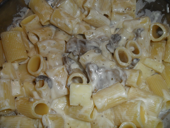 Mezze maniche funghi e asiago