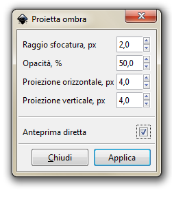 Il filtro Proietta ombra in Inkscape