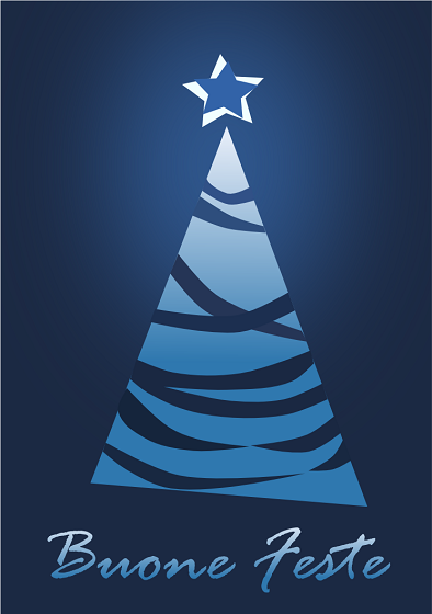 La card di Natale azzurra realizzata con Inkscape