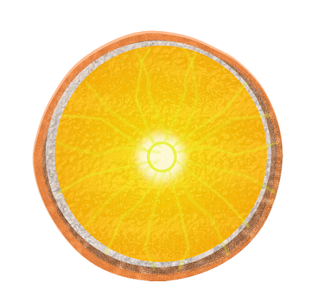 La fetta di arancia disegnata con Inkscape