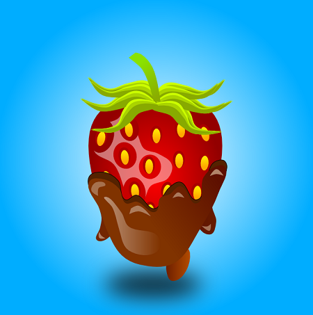 Fragola al cioccolato disegnata con Inkscape