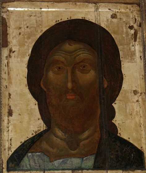 Il Cristo dallo sguardo corrucciato nella cattedrale dell'Assunzione del Cremlino di Mosca