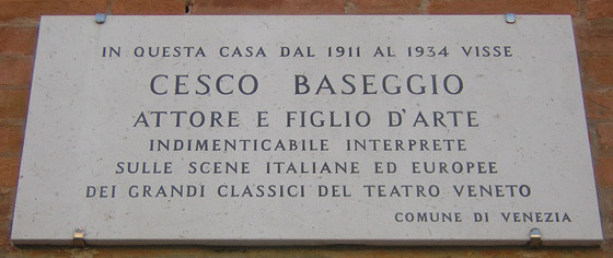 Targa commemorativa a ricordo di Cesco Baseggio