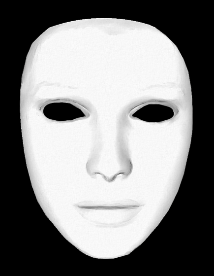 La maschera bianca realizzata con Gimp