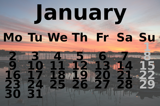 Il calendario creato con Kalender