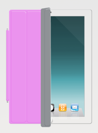 L'iPad con la copertina piegata ottenuto con Gimp