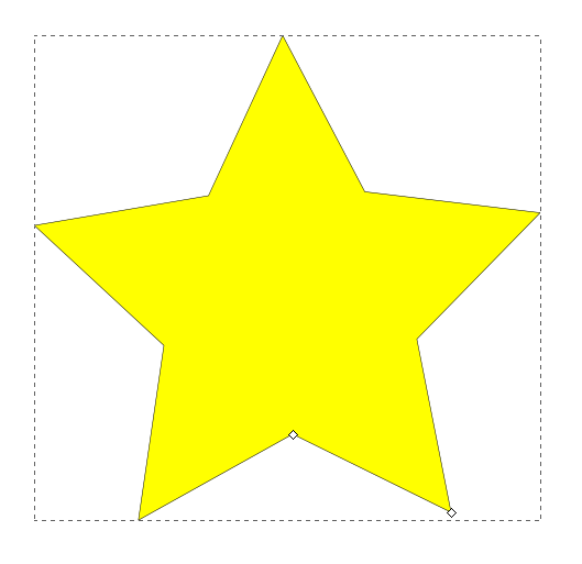 La stella disegnata con Inkscape