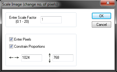 Il pannello per il ridimensionamento in Sqirlz