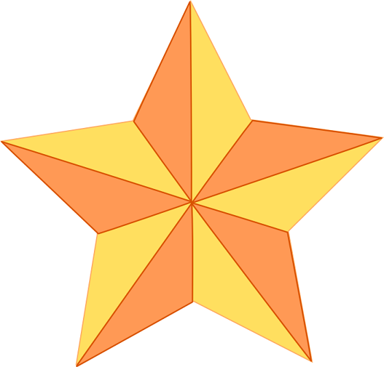 La stella in rielivo disegnata con Inkscape
