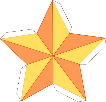 La stella con le linguette disegnata con Inkscape