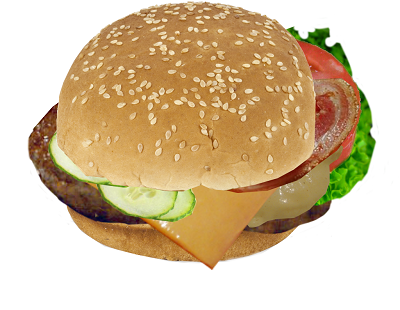 L'hamburger assemblato con Gimp