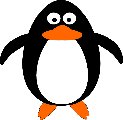 Il pinguino realizzato con Inkscape