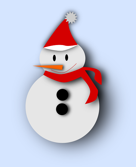 Il pupazzo di Natale disegnato con Inkscape