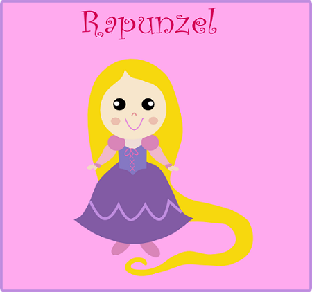 Rapunzel disegnata con Inkscape