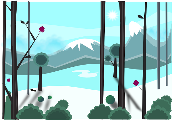 Il paesaggio invernale disegnato con Inkscape