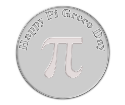 La medaglia per il giorno del pi greco disegnata con Inkscape
