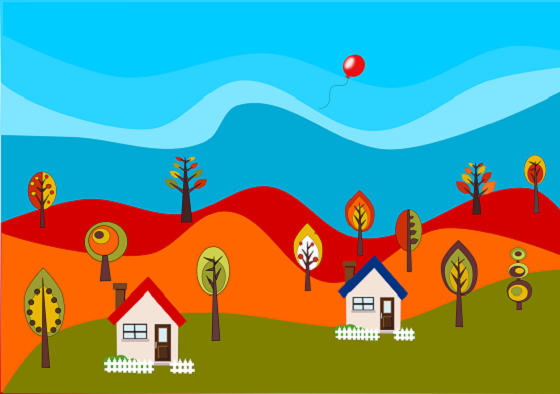 Le colline d'autunno disegnate con Inkscape